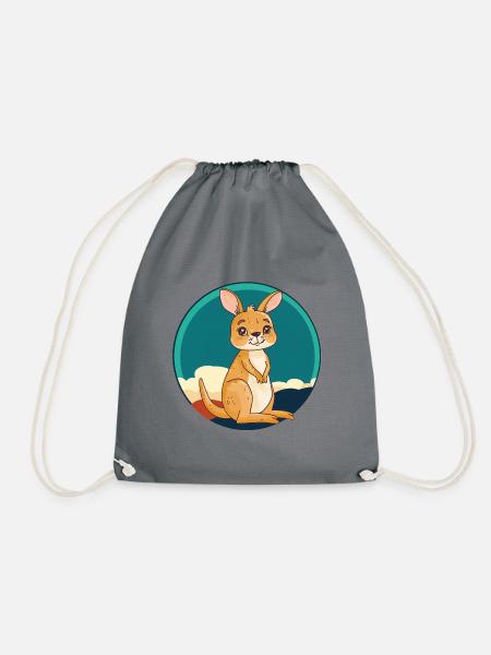 Kaenguru Kangaroo Outback - Turnbeutel - Grau