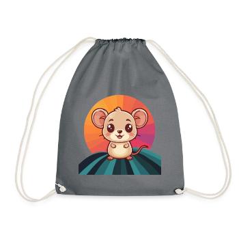 Mouse Cheese Mouse - Drawstring Bag - grey - Front