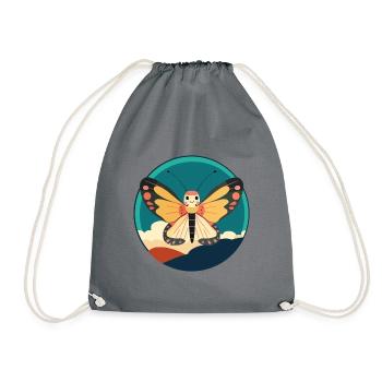 Butterfly Summer - Drawstring Bag - grey - Front