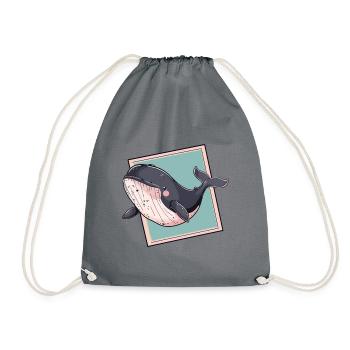 Marine Life Whales Marine Animals - Drawstring Bag - grey - Front