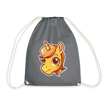 Unicorn Pony - Drawstring Bag - grey - Front