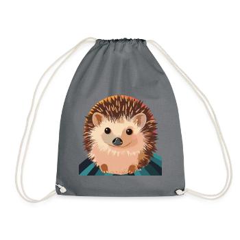 Hedgehog Thornig Spitz - Drawstring Bag - grey - Front