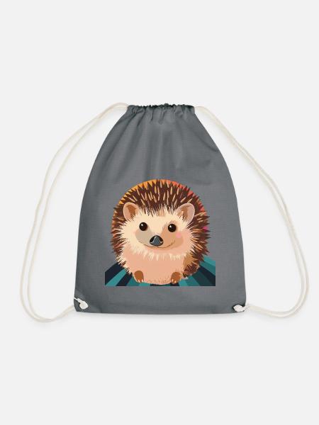 Igel Dornig Spitz - Turnbeutel - Grau