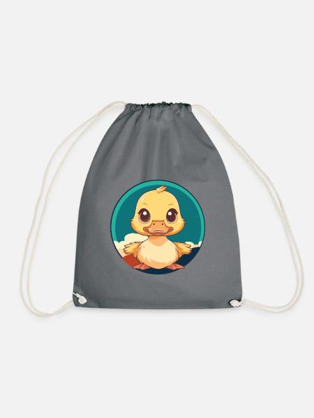 Ente Vogel Quak - Turnbeutel - Grau