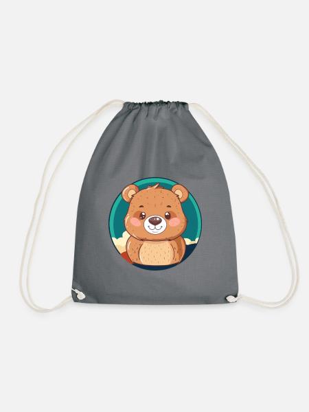 Baer Grizzly Waldbewohner - Turnbeutel - Grau