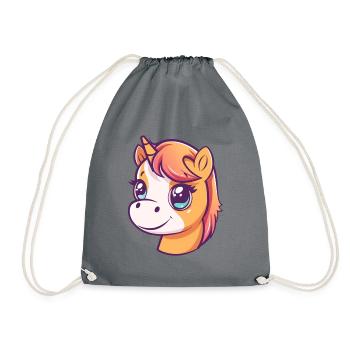 Einhorn Pony Einhörner - Turnbeutel - Grau - Vorne