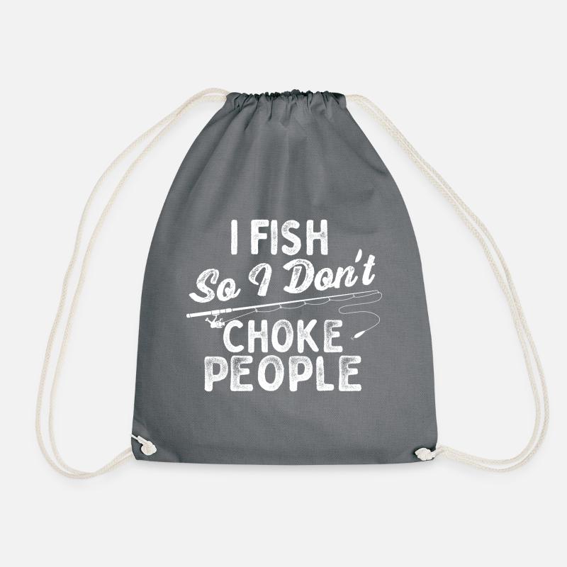 Je pêche pour ne pas étouffer les gens - Pêcheur - Sac de sport léger - gris