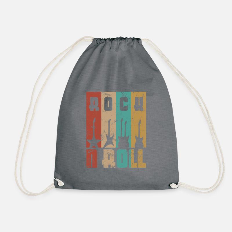ROCK N ROLL Guitars Rock Rocker Music - Drawstring Bag - grey