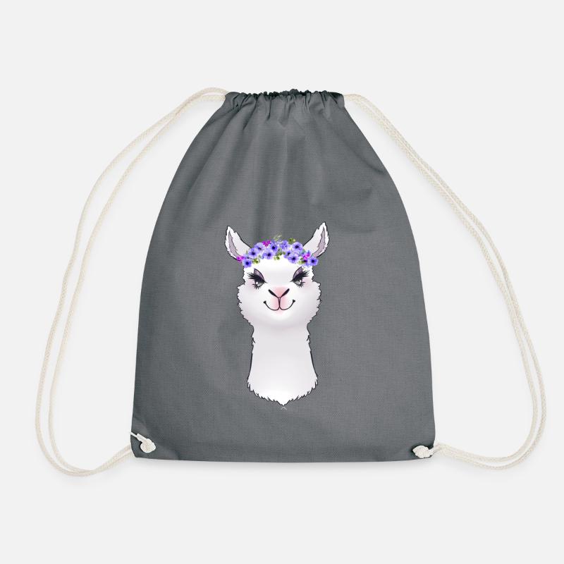 Lama Alpaka Tier - Turnbeutel - Grau