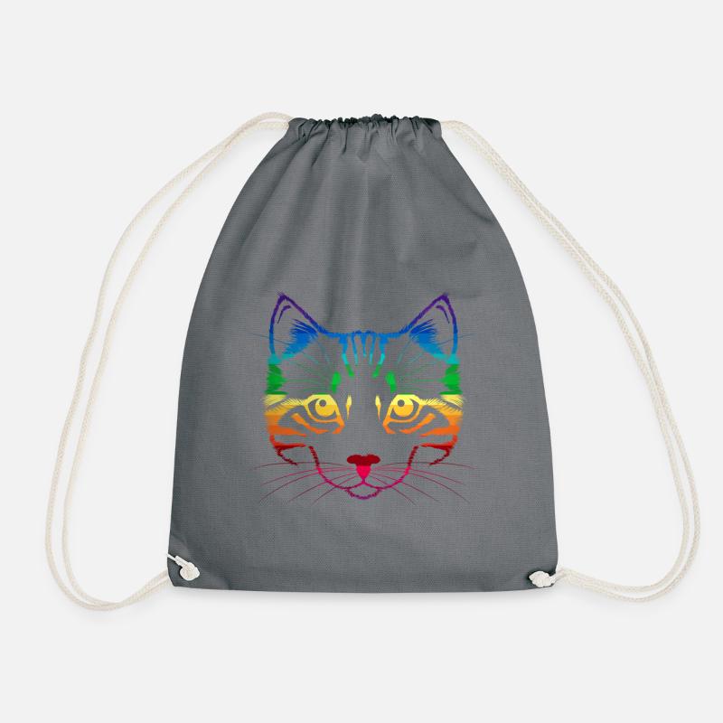 Katze Regenbogen LGBT - Turnbeutel - Grau