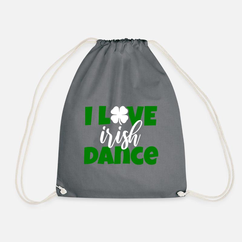 I LOVE Irish Dancing Dancing Ireland Irish dance - Drawstring Bag - grey