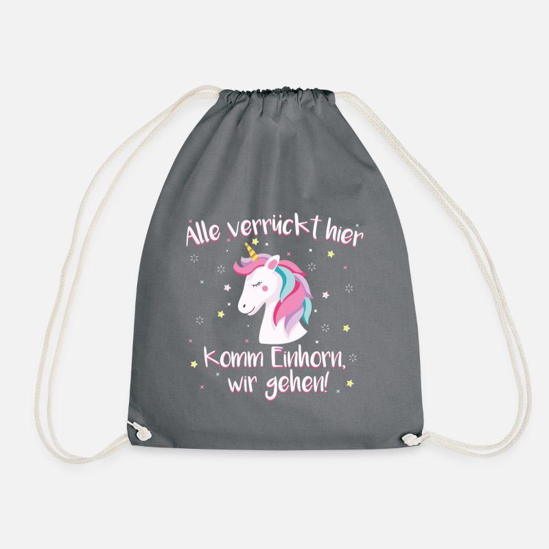 Einhorn Einhörner Mädchen Spruch Kinder Geschenk - Turnbeutel - Grau