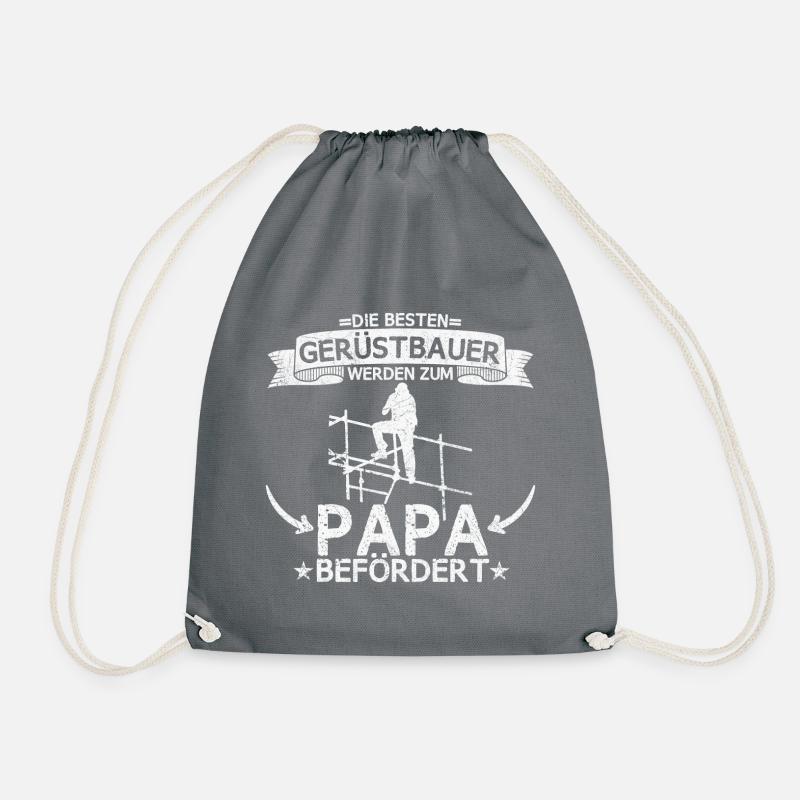 Gerüstbauer Bauarbeiter Gerüstbau Spruch Papa - Turnbeutel - Grau