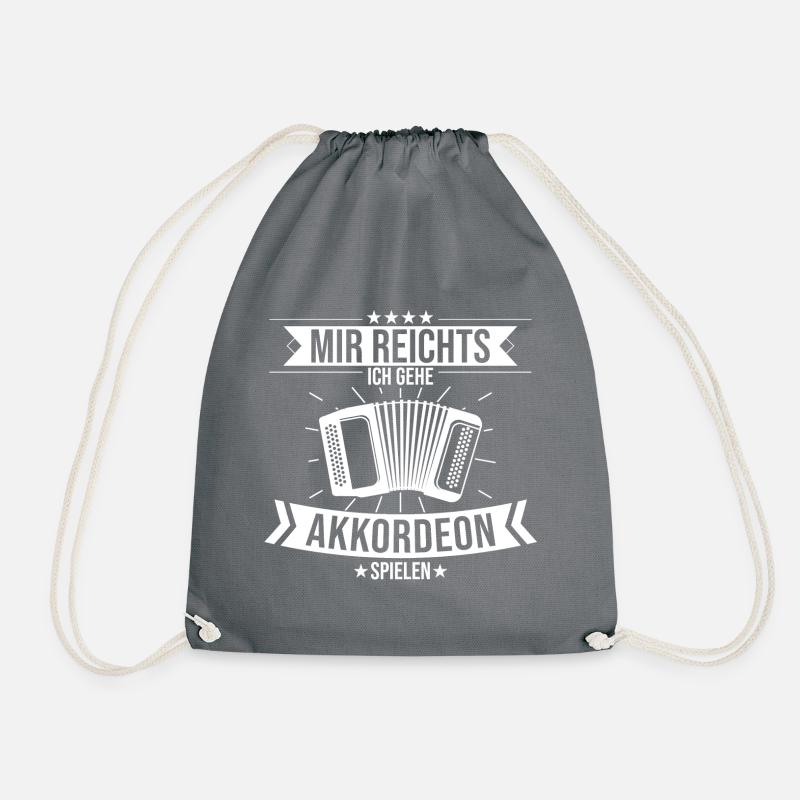 Akkordeon Ziehhamonika Instrument Spruch - Turnbeutel - Grau