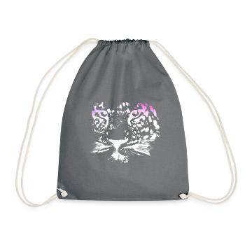 Tiger head, tiger, white, pink, head, wildcat - Drawstring Bag - grey - Front