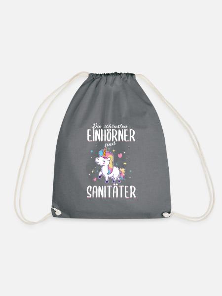 Rettungssanitäter Sanitäterin Einhorn Sanitäter - Turnbeutel - Grau
