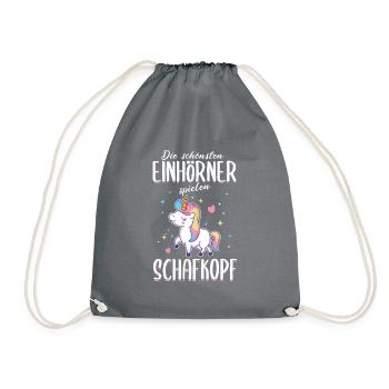 Schafkopfen Schafkopf Kartenspiel Einhorn Spruch - Turnbeutel - Grau - Vorne