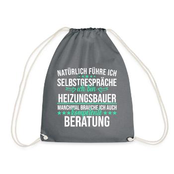 Heizungsbauer Heizungsbau Bauarbeiter Beruf Spruch - Turnbeutel - Grau - Vorne