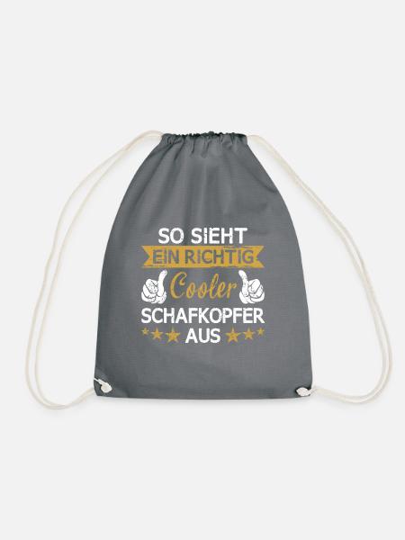 Schafkopfen Schafkopf Kartenspiel Spielkarten - Turnbeutel - Grau