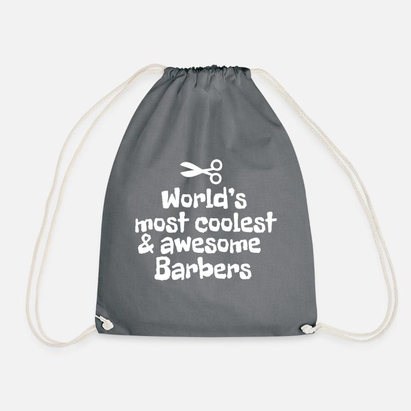 World's most coolest and awesome barbers - Drawstring Bag - grey