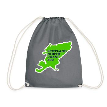 SCOTLAND nc500 map - Drawstring Bag - grey - Front