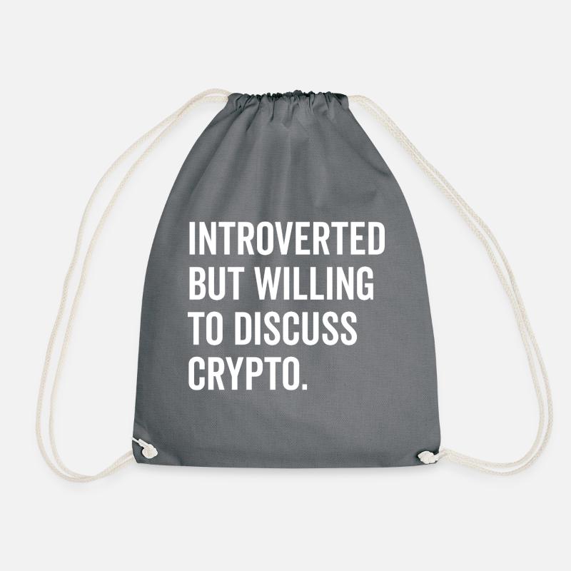 Introvertiert, aber bereit, über Krypto zu diskutieren - Turnbeutel - Grau