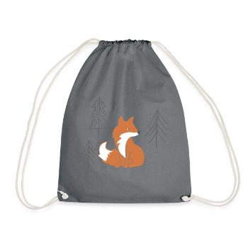 Fuchs im Wald - Turnbeutel - Grau - Vorne