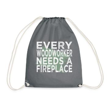 present idea funny carpenter carpenter jokes - Drawstring Bag - grey - Front