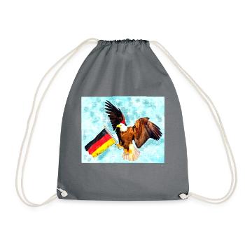 Adler in Weihnachtsstimmung - Turnbeutel - Grau - Vorne