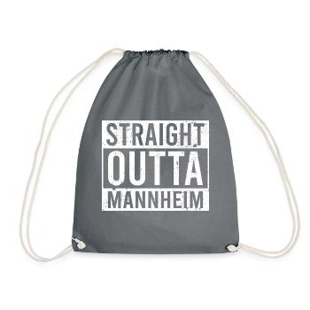 Straight outta Mannhein White - Turnbeutel - Grau - Vorne