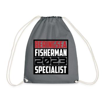 Bering Sea Fisherman 2023 Specialist Gift Idea - Drawstring Bag - grey - Front