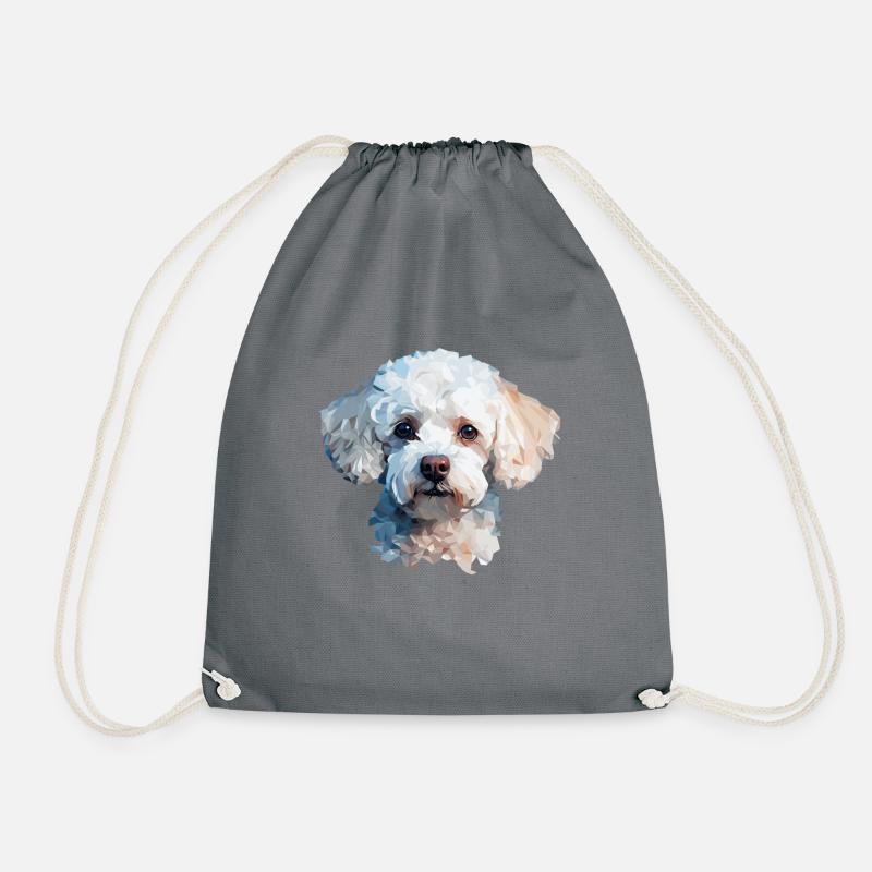 Pudel Polygon Design - Turnbeutel - Grau