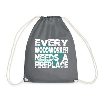safety helmet tools tree jokes - Drawstring Bag - grey - Front