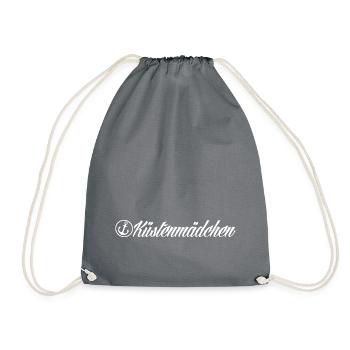 Küstenmädchen mit Anker [white] - Turnbeutel - Grau - Vorne