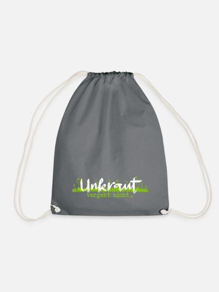 Unkraut vergeht nicht weiß/grün - Turnbeutel - Grau
