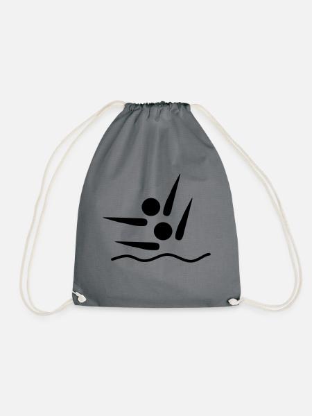 synchronized swimming - Drawstring Bag - grey