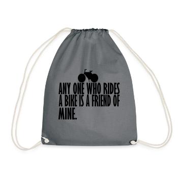 anyone who rides a bike - Drawstring Bag - grey - Front