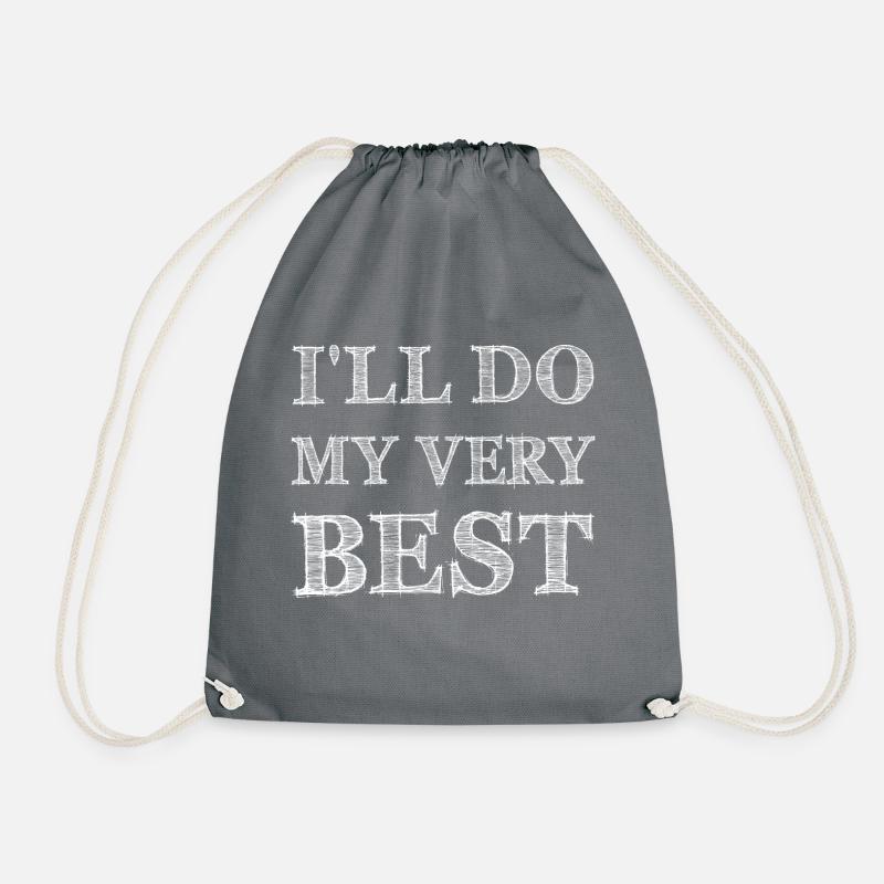 I'll do my very best - white Edition - Turnbeutel - Grau