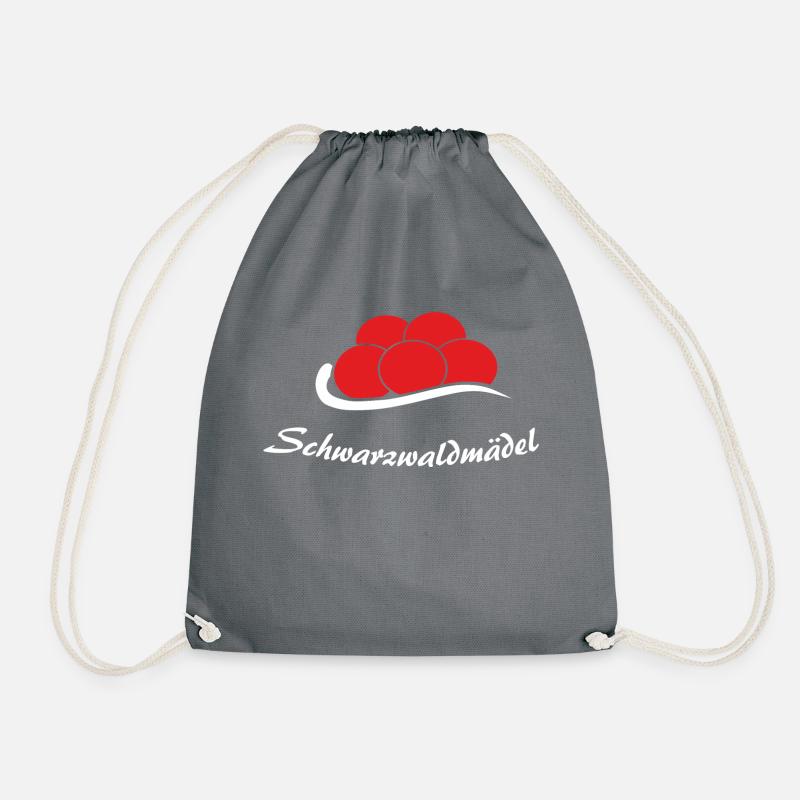 Schwarzwaldmädel - mit Bollenhut - Turnbeutel - Grau