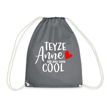 Teyze Anne Gibi Ama Daha Cool Turkish Aunt Love - Drawstring Bag - grey - Front