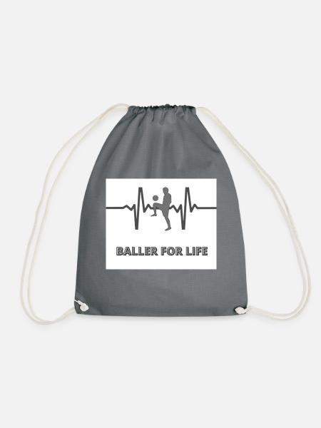 Baller for life white - Turnbeutel - Grau
