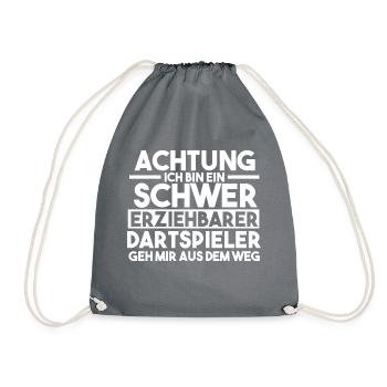 Dart Dartsspieler Darts - Turnbeutel - Grau - Vorne