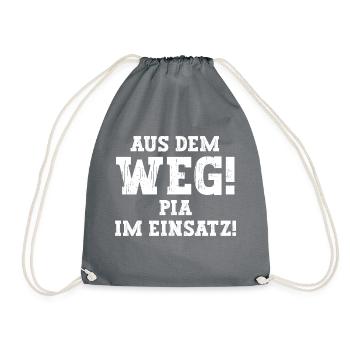 Pia Lustiger Spruch Vorname Name Pia - Turnbeutel - Grau - Vorne