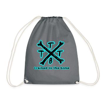 trained to the bone crossbones blau Bodybuilding - Turnbeutel - Grau - Vorne