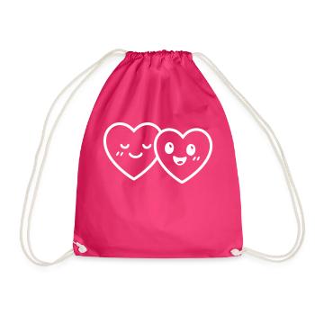 Herzen Paar Liebe - Turnbeutel - Fuchsia - Vorne