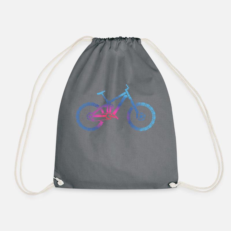 Enduro Bike MTB Anatomy - Drawstring Bag - grey
