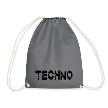 Techno - Drawstring Bag - grey - Front