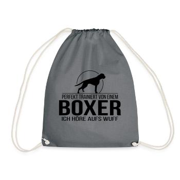 BOXER wuff - Turnbeutel - Grau - Vorne