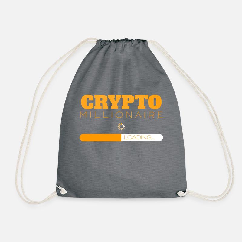 Crypto Millionaire Loading Kryptowährung Design - Turnbeutel - Grau