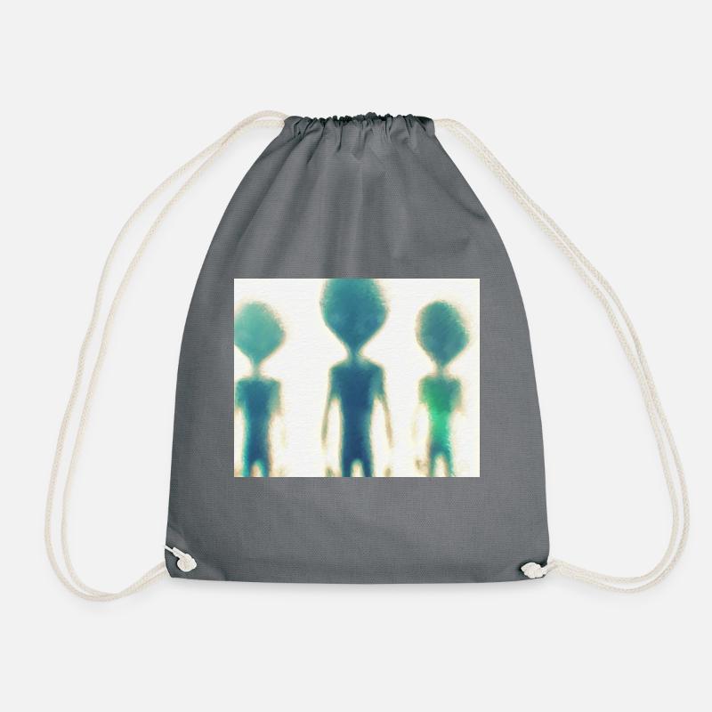 Aliens - Drawstring Bag - grey